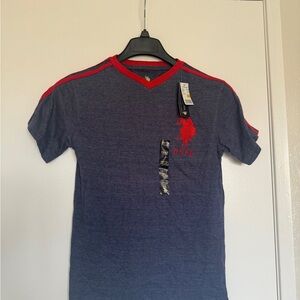 US Polo Assn Dark Gary and Red T-Shirt
